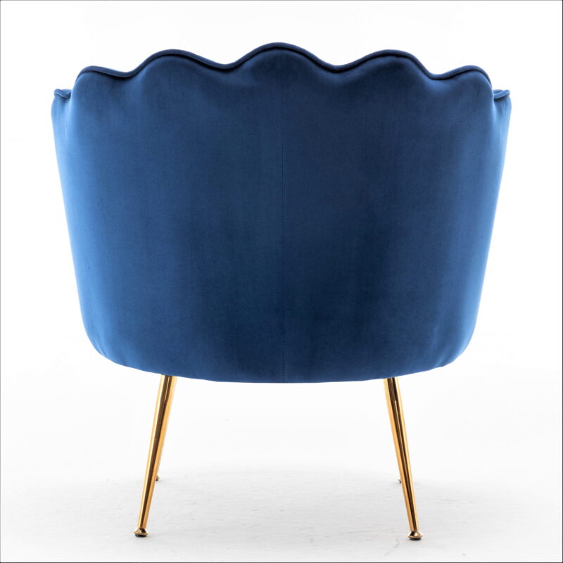 US Pride Furniture Cavett 28.3" Wide Velvet Barrel Chair with Gold Metal Legs, Navy Blue - Image 5