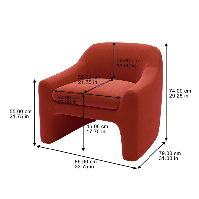 Better Homes & Gardens Emerson Curvy Accent Chair, Rustic Red Velvet - Image 7