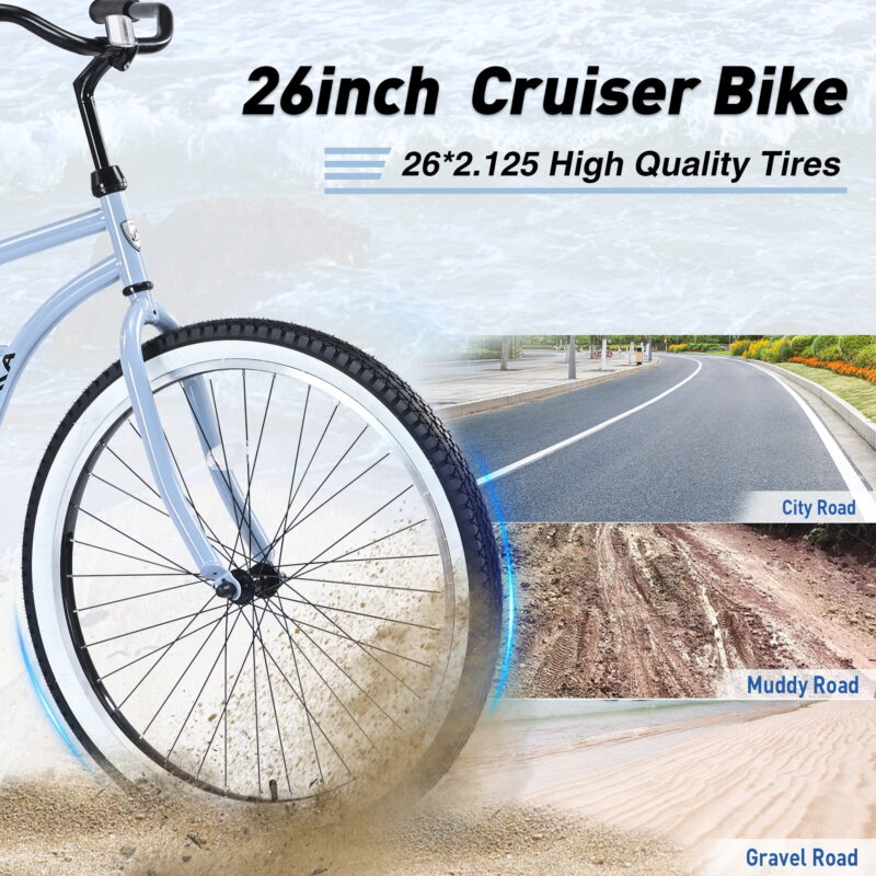Aukfa Adjustable Seat Adults 26" Cruiser Bikes - Image 3