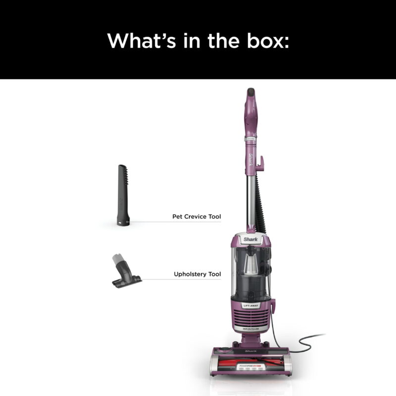 Shark Upright Vacuum, Lift-Away, Pet Friendly, Bagless, PowerFins HairPro & Odor Neutralizer Technology, Hard Floor and Carpet, Self Cleaning Brushroll, Anti Allergen &Swivel Steering , ZD550, Purple - Image 4
