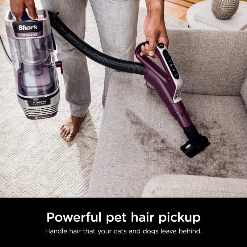 Shark Upright Vacuum, Stratos, Pet Friendly, Bagless, Ultra Powerful Suction, Hard Floor and Carpet, DuoClean PowerFins HairPro, Self-Cleaning Brushroll, Odor Neutralizer Technology, AZ3000, Burgandy - Image 3