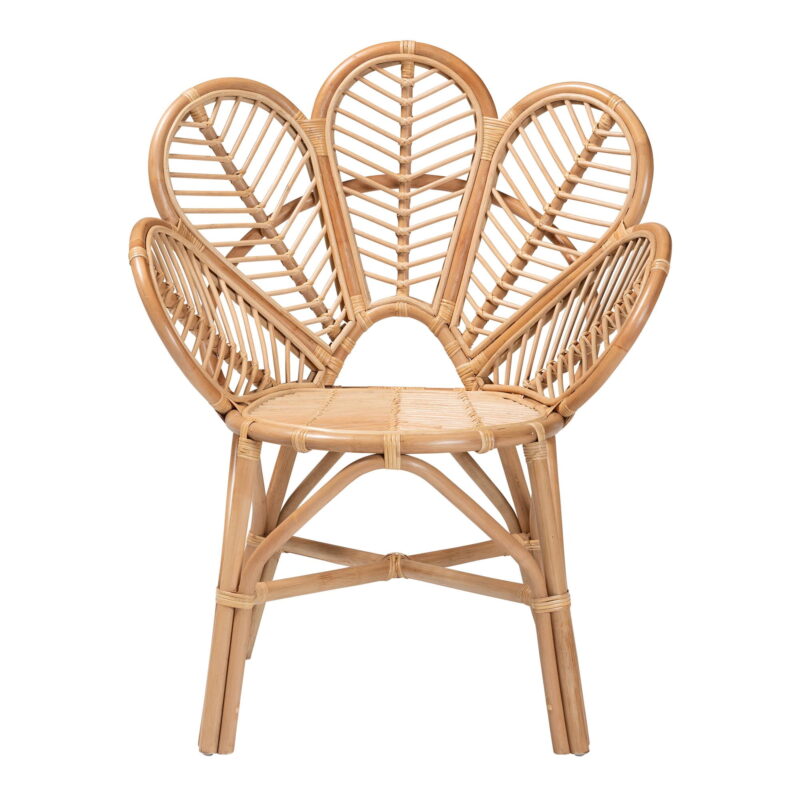 bali & pari Eliava Rattan BOHO Peacock Chair, Natural Brown - Image 3