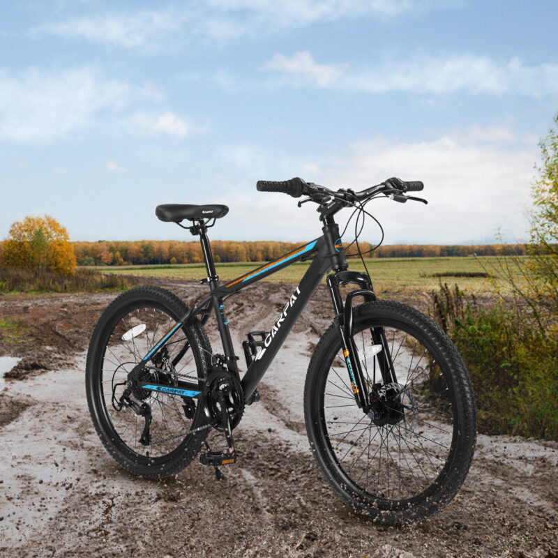 Aukfa 26 inch Mountain Bike for Men Women,Shimano 21-Speed Full Suspension MTB w/ Mechanical Disc Brake,High-Carbon Steel Frame,Blue - Image 6