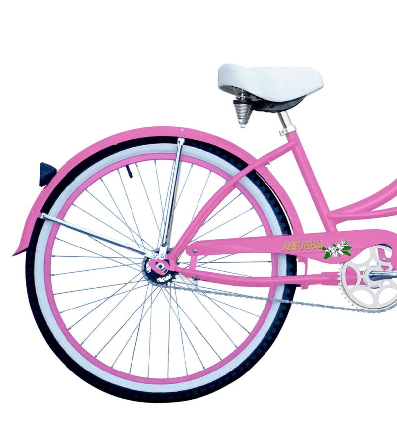 WonderWheels 26" Beach Cruiser Coaster Brake Stainless Steel Spokes One Piece Crank Alloy Pink Rims 36H W/ Fenders - Pink - Image 3