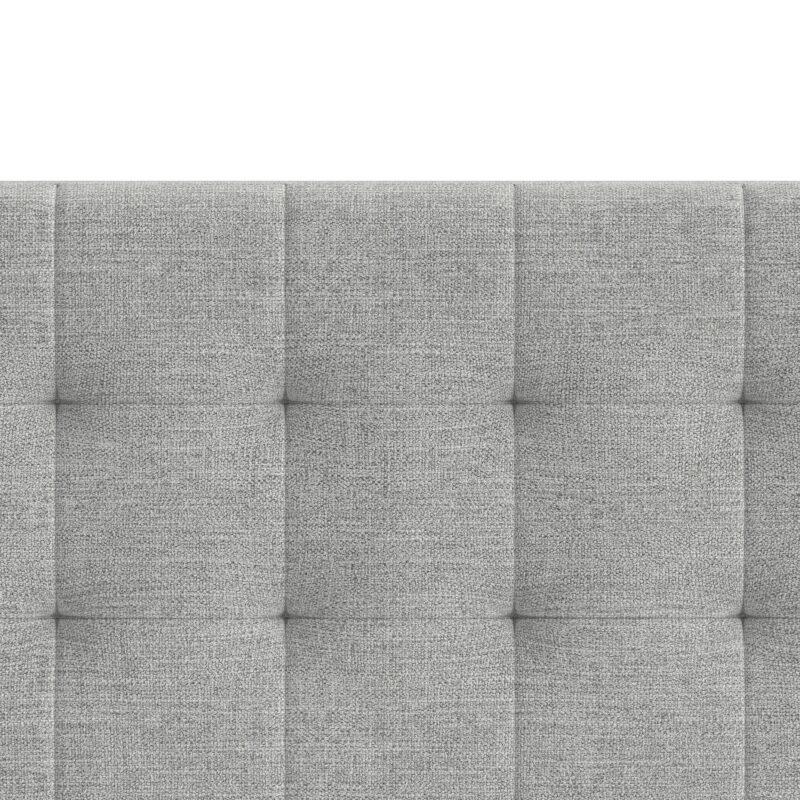 Mainstays Hillside Square Tufted Upholstered Queen Platform Bed, Light Gray Fabric - Image 4