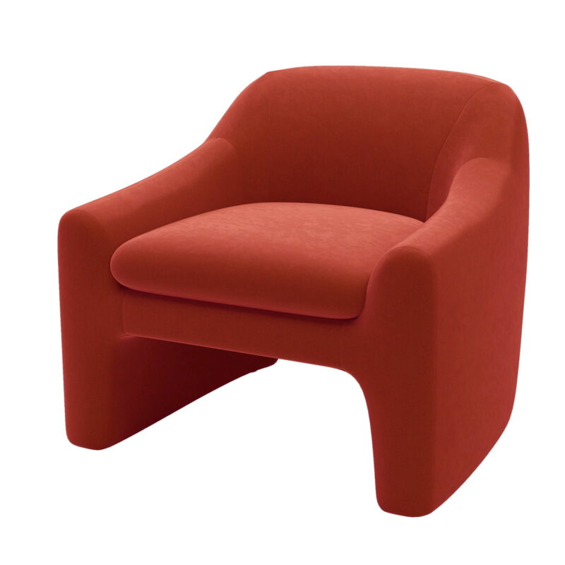 Better Homes & Gardens Emerson Curvy Accent Chair, Rustic Red Velvet - Image 6