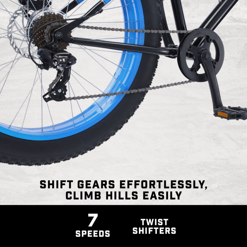 26" Mongoose Dolomite Mens Fat Tire Bike, 7 Speeds, Adults Age 13+, Black - Image 5