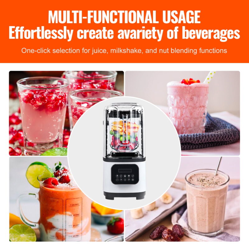 KFFKFF  68oz Professional Blender with Shield  Auto Blending Smoothie Blender High-Speed ​​Blenders Countertop Blenders BPA-Free, Auto-smart Tech & Speed ​​Control Juice Blender Set - Image 7