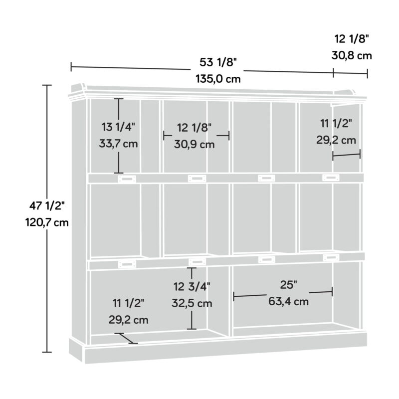 Sauder Barrister Lane 10-Cube Bookcase, White Plank Finish - Image 4
