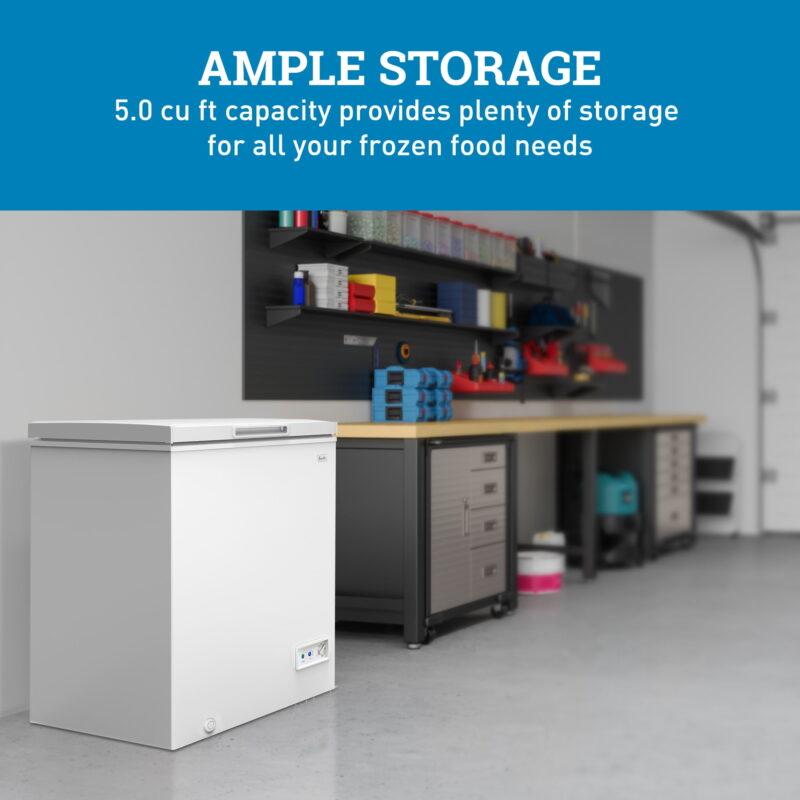 Avanti Garage Ready Chest Freezer, 5.0 Cu. ft. Capacity, in White (​CF5F0W) - Image 3