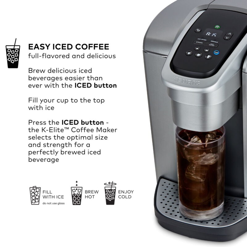 Keurig K-Elite Single-Serve K-Cup Pod Coffee Maker, Brushed Silver - Image 7