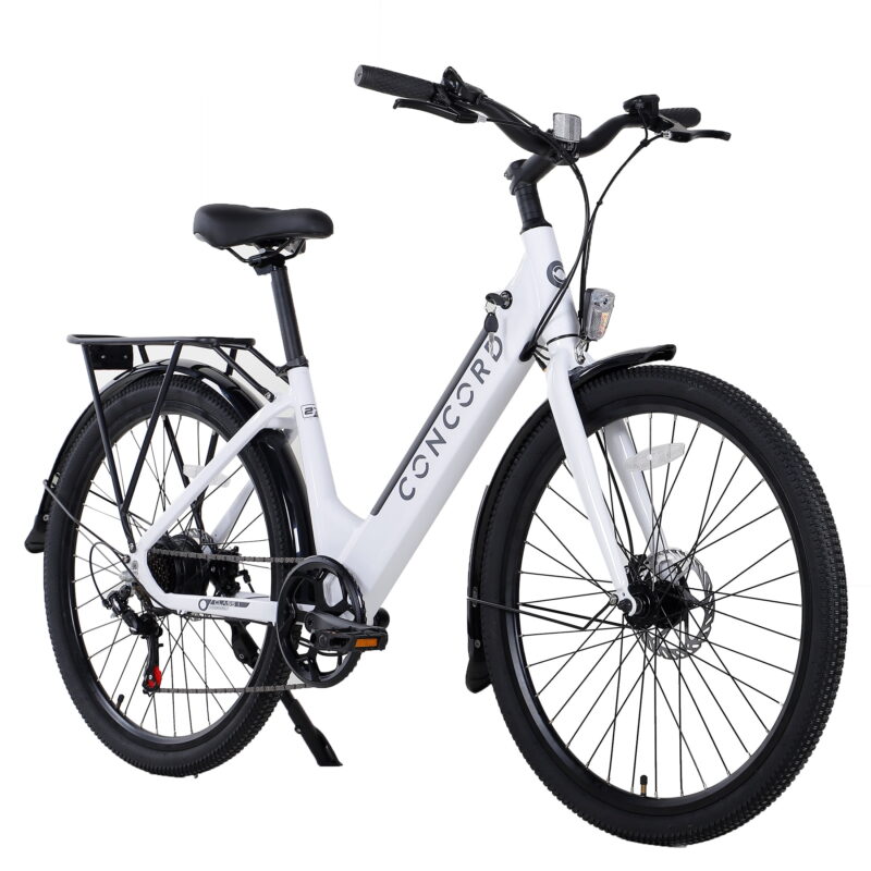 27.5" Concord Step-Thru Electric Commuter Bike, 36V, White, Fits Riders 5'1" - 6'1", Adult, Unisex - Image 5
