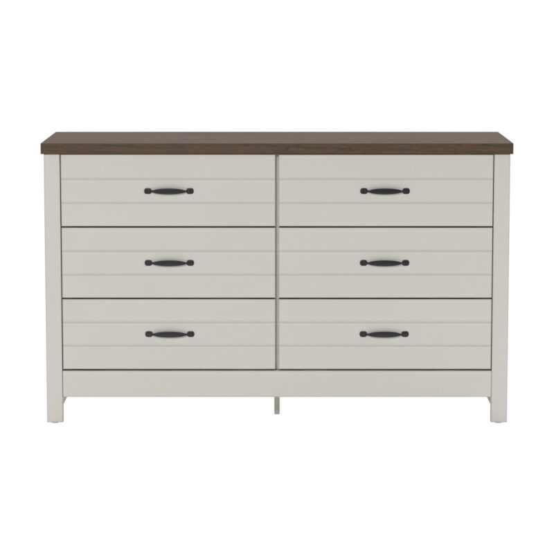 Lancaster Wood 6 Drawer Dresser, Ivory, by Hillsdale Living Essentials - Image 4