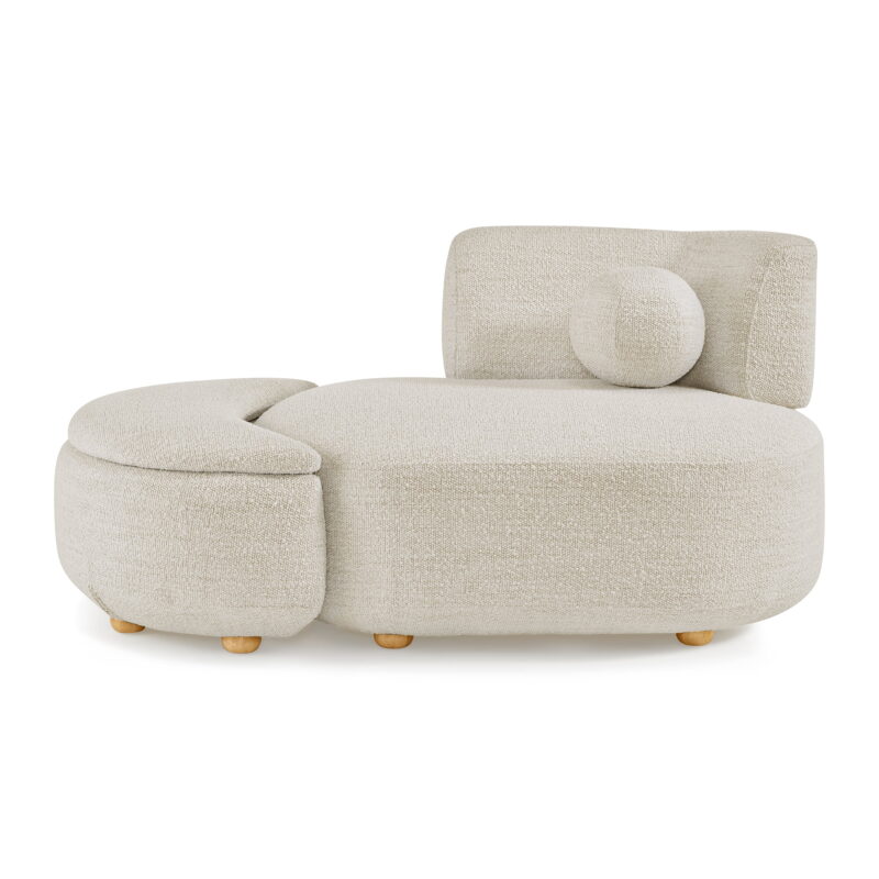 Better Homes & Gardens Juliet Modern Boucle Chaise & Storage Ottoman, Pearl - Image 3