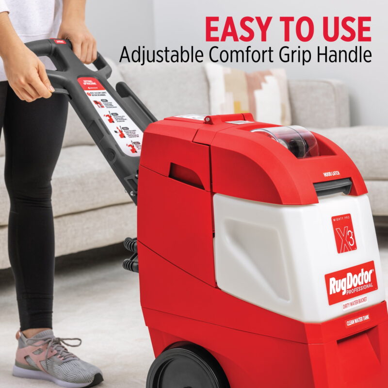 Rug Doctor Mighty Pro X3 Commercial Carpet Cleaner - Large Red Pet Pack, Includes 48 oz Fresh Spring Deep Carpet Cleaner - Image 3