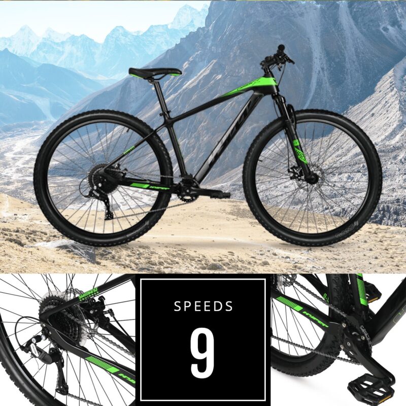 29" Hyper Carbon Fiber Mountain Bike, Black/Green, Adults Age 13+ - Image 2