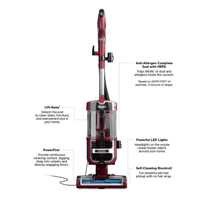 Shark® Navigator® Lift-Away® Pet Upright Vacuum Cleaner - Self-Cleaning PowerFins® Brushroll, HEPA Filter, Anti-Allergen Complete Seal - Image 6