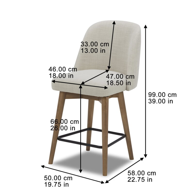 Better Homes & Gardens Springwood Swivel Barstool, Set of 2, Light Honey Finish - Image 6