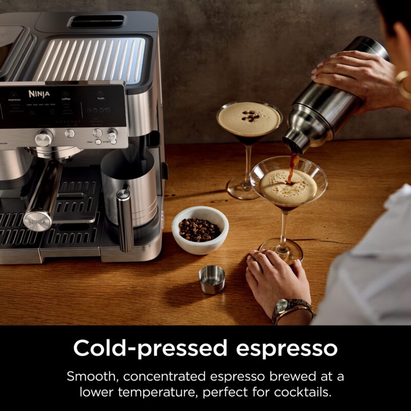 Ninja Luxe Cafe Premier Series, Espresso Machine and Drip Coffee Maker with integrated Coffee Grinder and Milk Frother, Stainless Steel, ES601 - Image 7