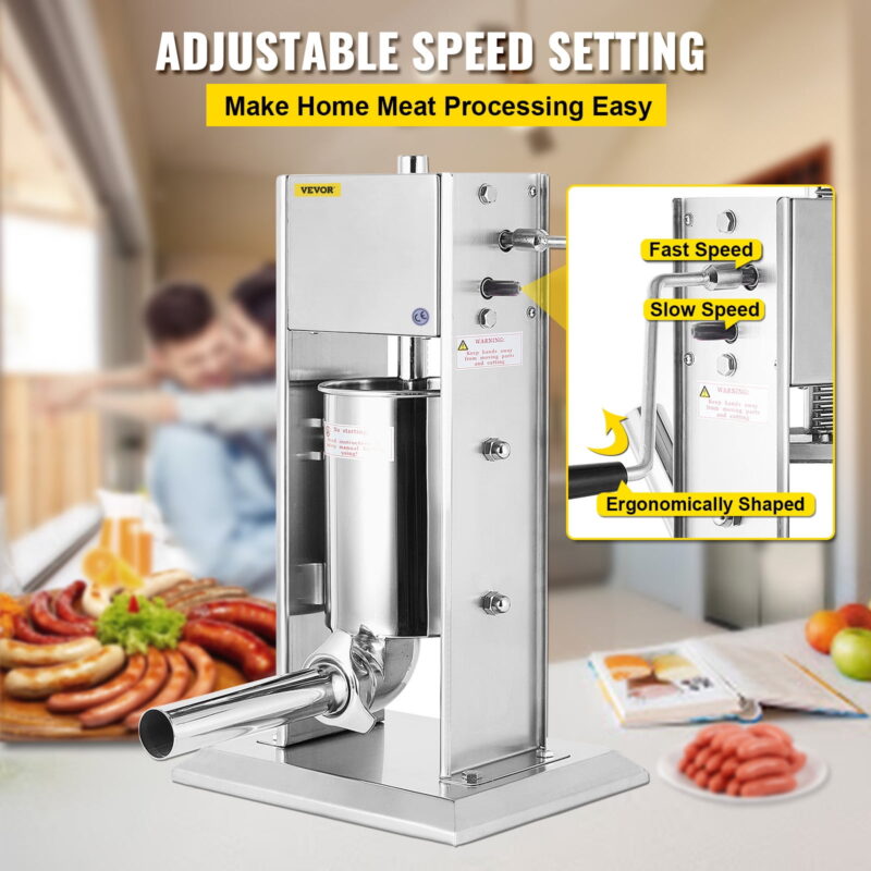 BENTISM 3L Manual Sausage Stuffer Maker Meat Filler Machine Stainless Steel - Image 3