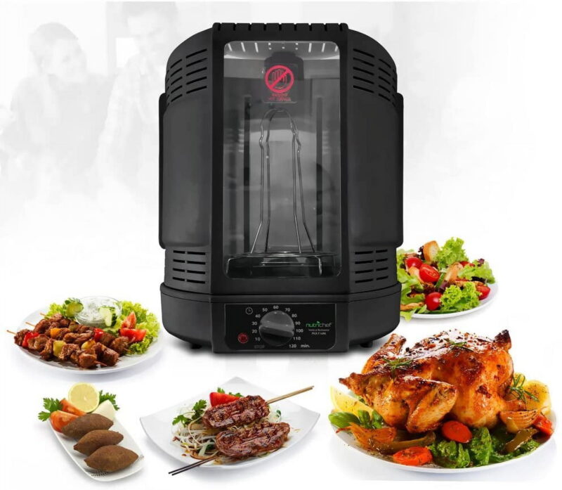 Vertical Countertop Rotisserie Rotating Oven (Black) - Image 5