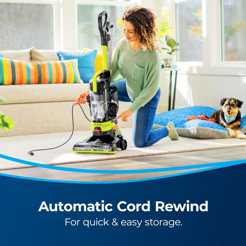 BISSELL PowerForce Helix Rewind Pet Deluxe Upright Vacuum with Live Wand 3335 - Image 7