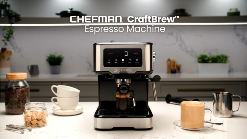 Chefman CraftBrew Espresso Machine w/ Steam Wand and Touch Controls – Stainless Steel - Image 2