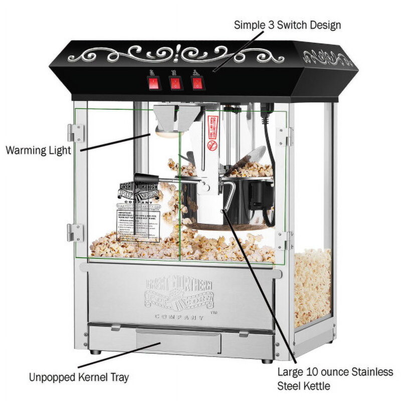 Great Northern Popcorn 10 oz Popper Machine with Accessories, Black - Image 2