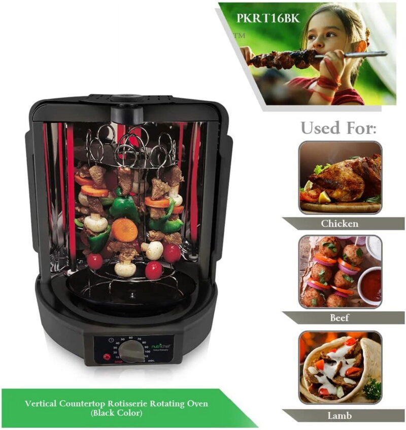 Vertical Countertop Rotisserie Rotating Oven (Black) - Image 2