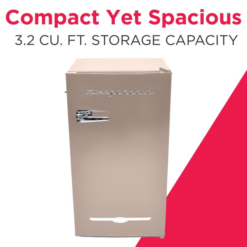 Frigidaire 3.2 Cu ft Retro Compact Refrigerator With Side Bottle Opener EFR376, Coral - Image 2