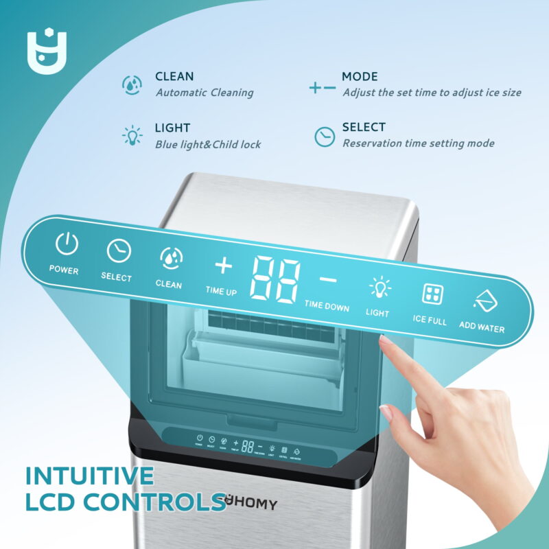 EUHOMY Commercial Ice Maker Machine, 100lbs/24H Stainless Steel Under Counter Ice Machine - Image 7
