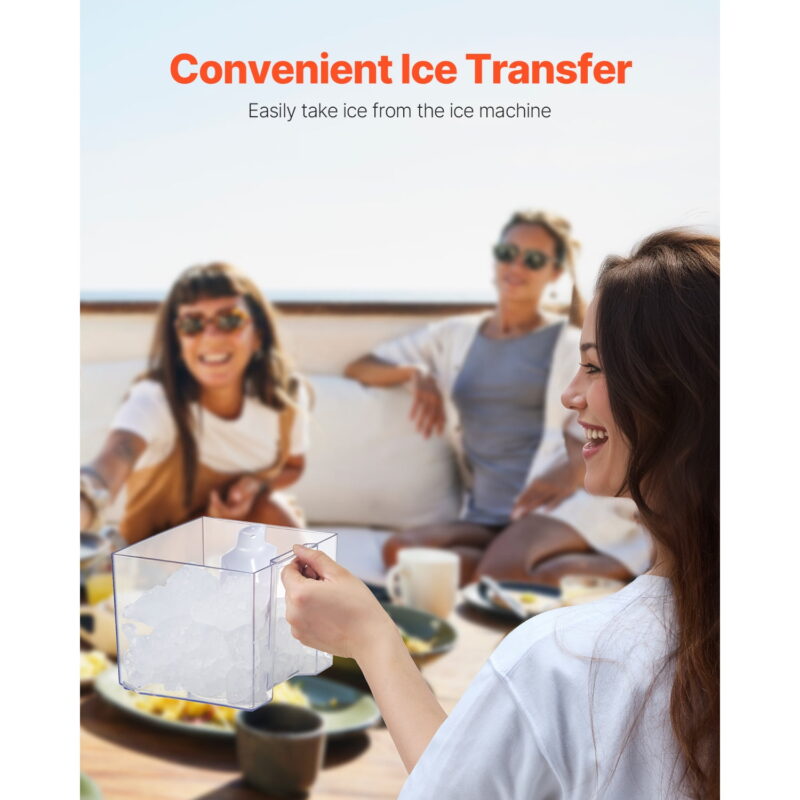 KFFKFF Nugget Ice Maker Countertop Portable Countertop Ice Maker 37lbs/24H Self-Cleaning with Ice Scoop & Drip Tray - Image 2
