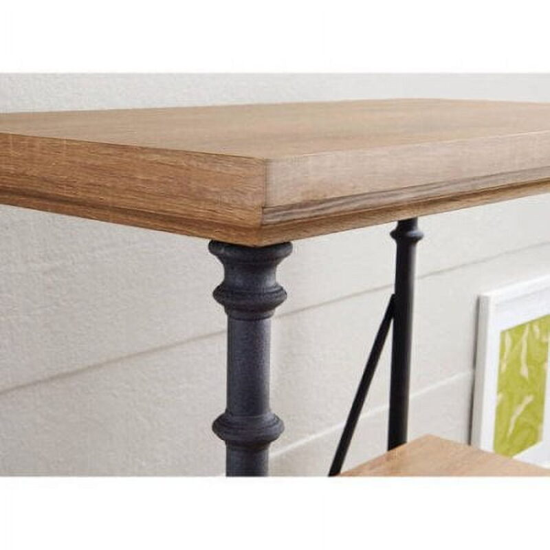 Better Homes & Gardens River Crest 5-Shelf Bookcase, Rustic Oak Finish - Image 2
