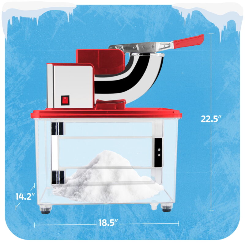 Electric Ice Crusher Machine, 250W Dual Blade Slushie Maker with 39L Bin, Heavy-Duty for Commercial Use (Red) by Great Northern Popcorn - Image 6