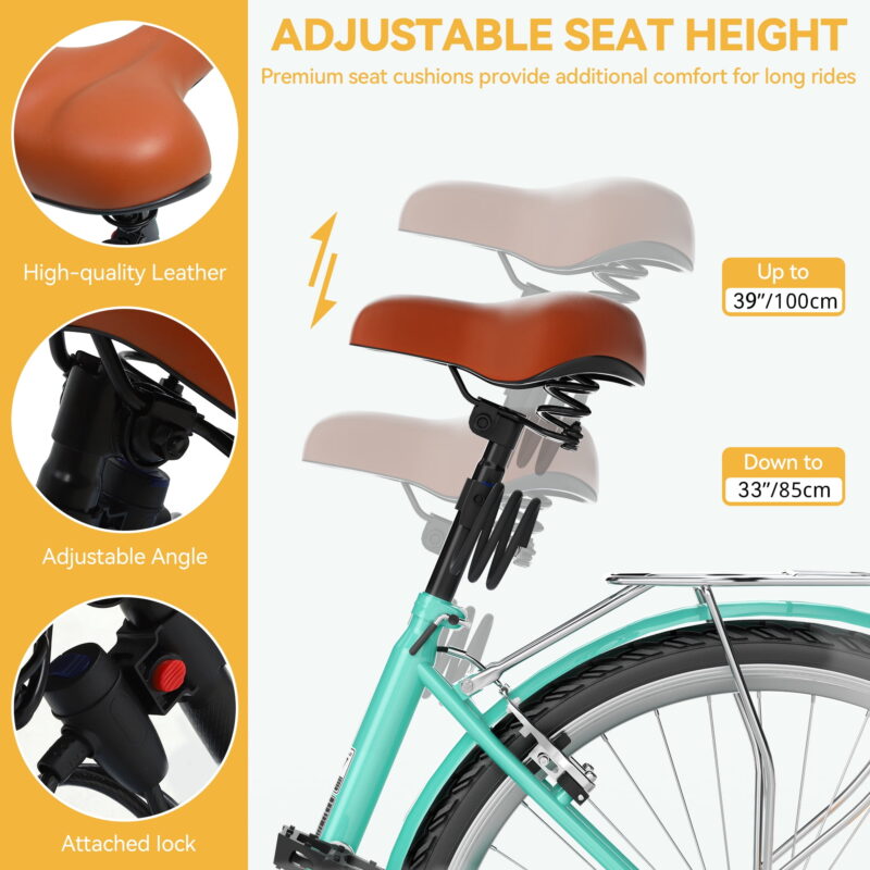 Dextrus 24'' Womens Classic Beach Cruiser Bike - Image 3
