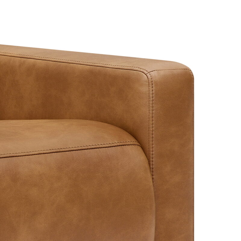 Better Homes & Gardens Modern Farmhouse Glider Recliner, Camel Faux Leather - Image 6