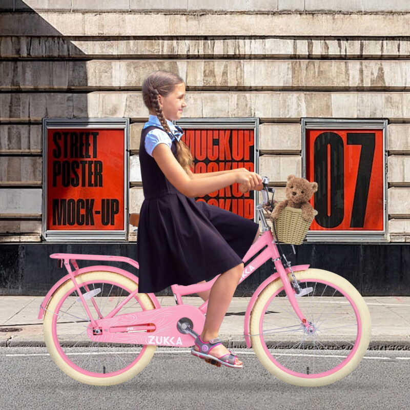 Aukfa 20 inch Girls Bikes, Beach Cruiser Bike Children's Bicycle with Basket for Girls Youth, Pink - Image 5
