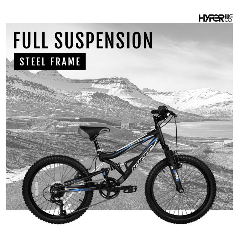 20" Hyper Bicycles Shocker Mountain Bike, 20" Wheels, Kids Age Group 8-13 Years, Black, Child - Image 2