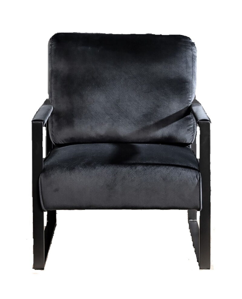 US Pride Furniture Hosam 25.4" Velvet Upholstery Metal Arms Chair Black - Image 6