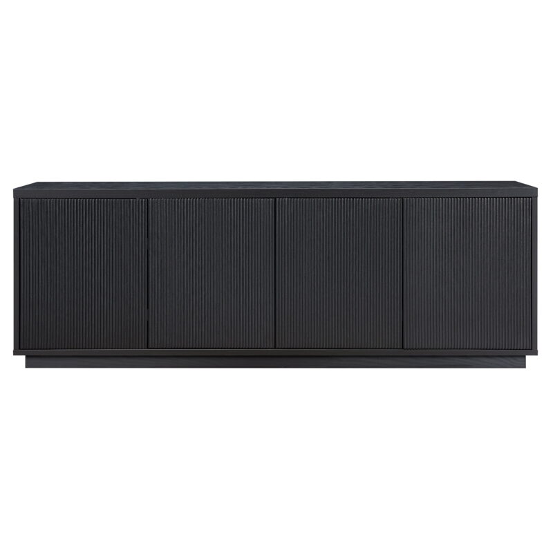 Evelyn&Zoe Hanson Rectangular TV Stand for TV's up to 75", Black Grain - Image 3