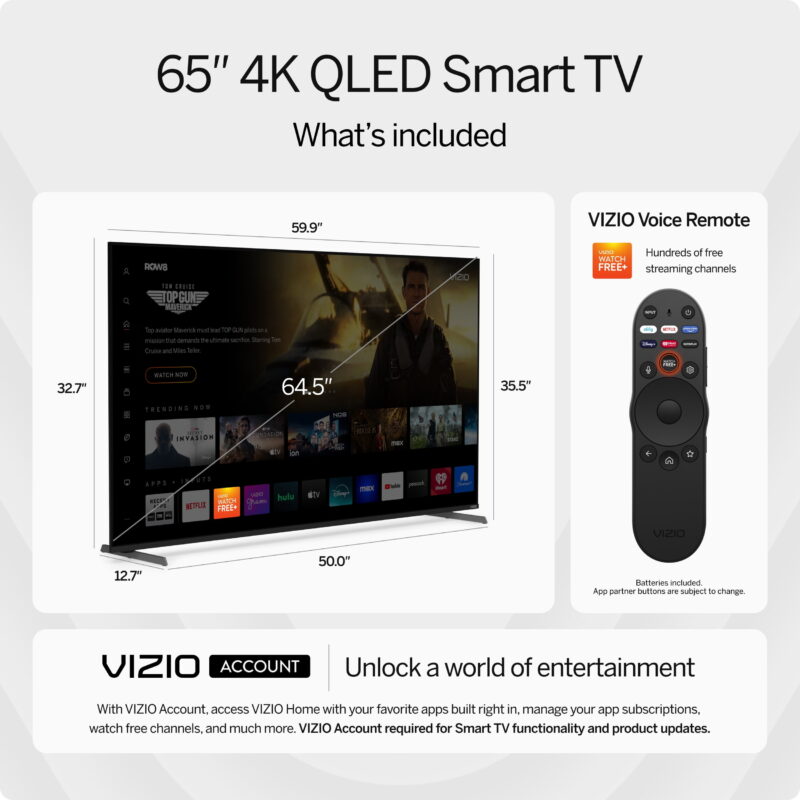 VIZIO 65" Class Quantum Pro 4K QLED HDR 120Hz Smart TV (VQP65C-84) - Image 3