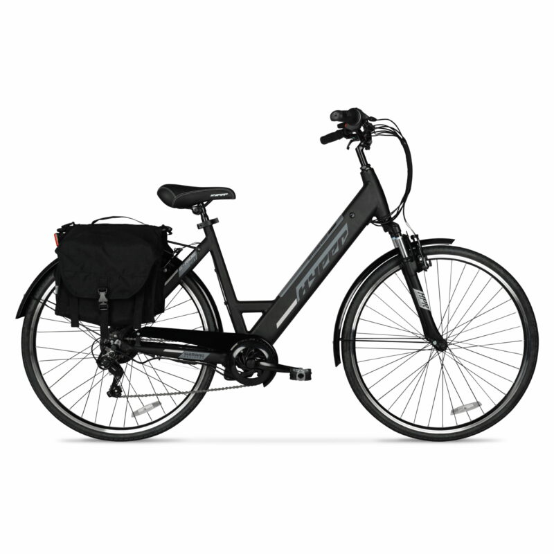 700c Hyper Bicycles Class 2 E-Ride 36V Electric Commuter E-Bike for Adults, 350W Motor, Black