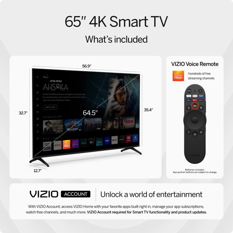VIZIO 65" Class 4K UHD LED HDR Smart TV (V4K65M-0804) - Image 3