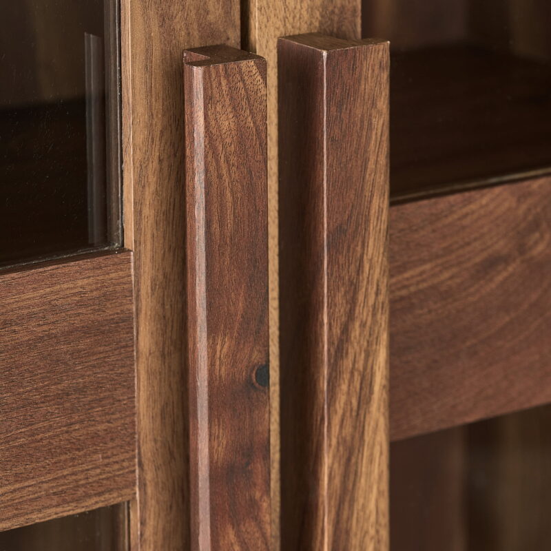 Better Homes & Gardens Ezra Glass Door Storage Cabinet, Warm Walnut finish - Image 5