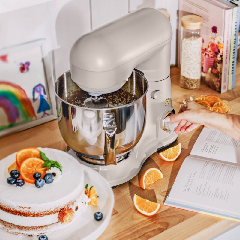 Beautiful 5.3 Qt Stand Mixer, Porcini Taupe with Flat Beater, Dough Hook, Balloon Whisk - Image 4