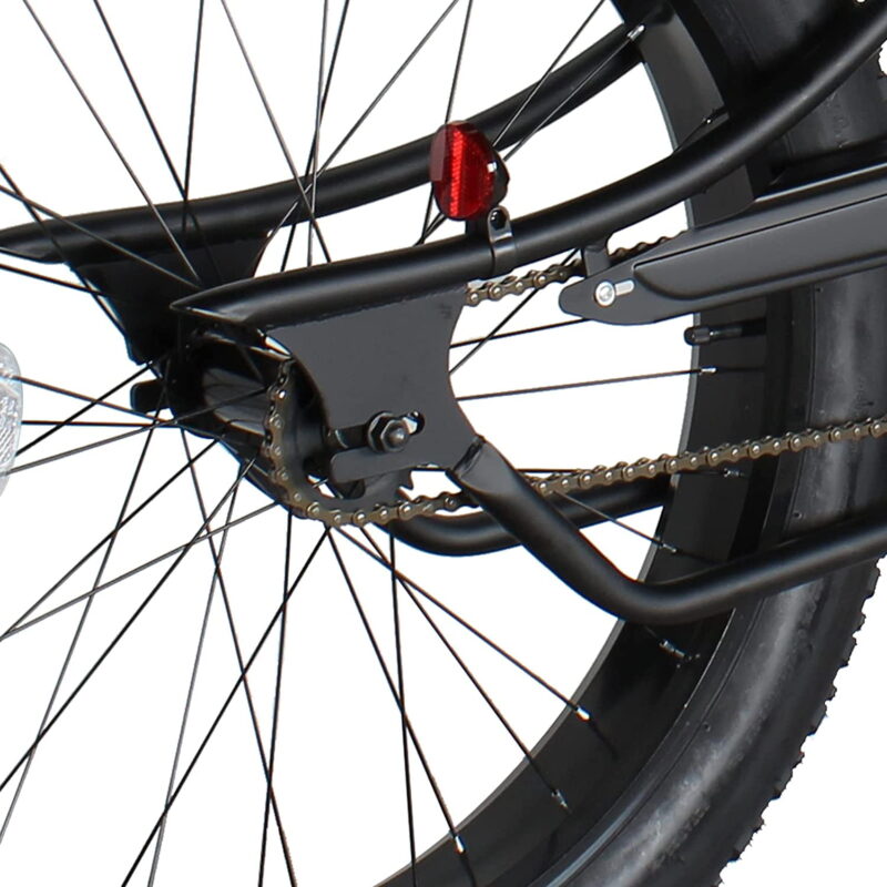 WonderWheels 26" Stretch Cruiser Coaster Brake Triple Tree Fork, Handlebars Hi-rise, Alloy Black Rims. 26x3.0 26H Black Tire - Matte Black - Image 3