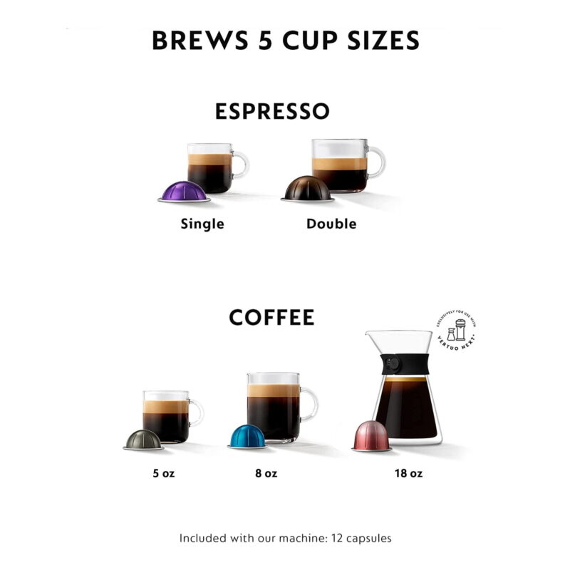 Nespresso New Vertuo Next 19-Bar, 1-Cup Black Espresso Machine - Image 6