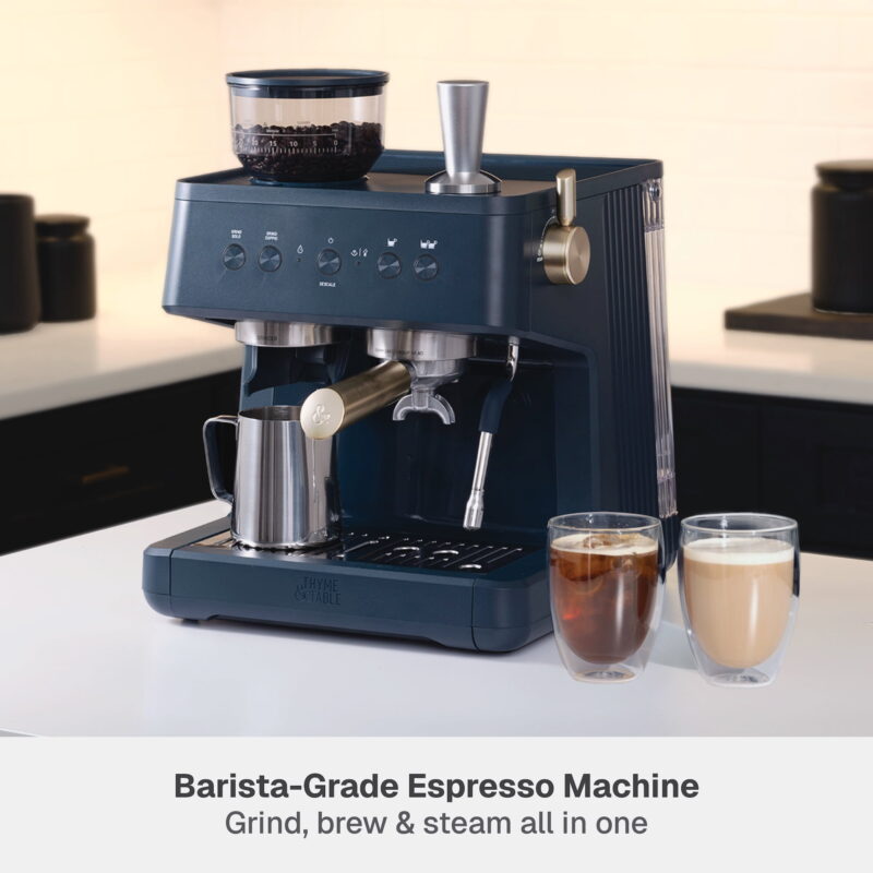 Thyme & Table Barista Grade Espresso Machine, Atlantic Blue - Image 2