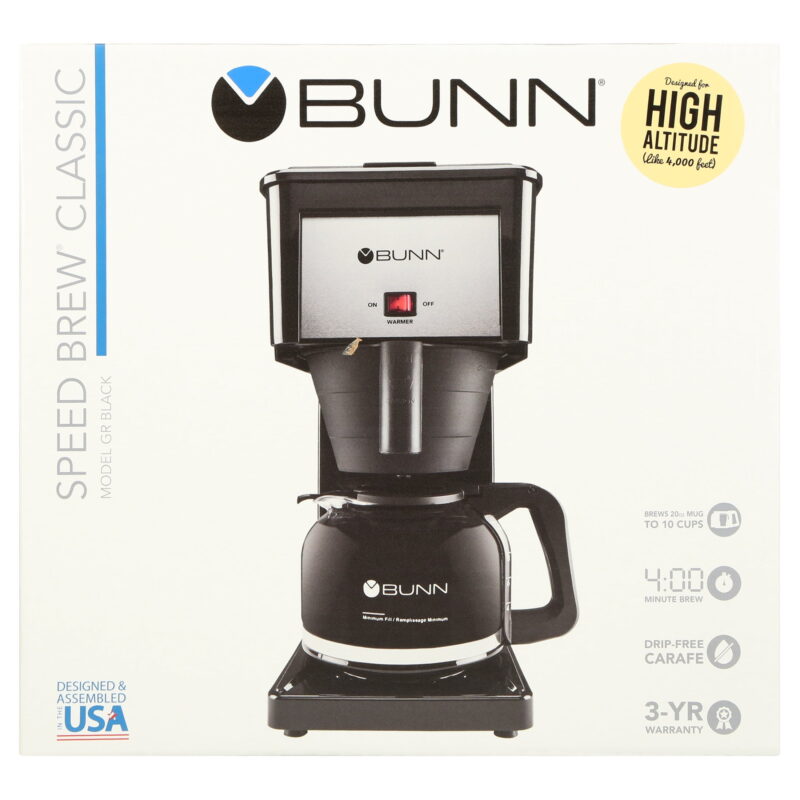 BUNN GRB High Altitude Speed Brew Classic 10-Cup Coffee Maker, Black, 38300.0065 - Image 3