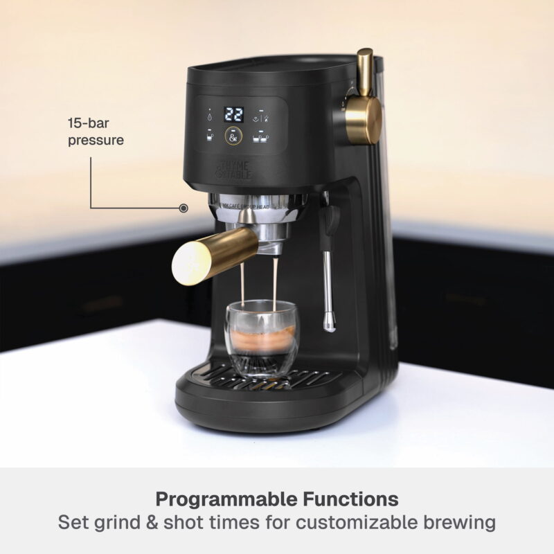 Thyme & Table Barista Mini Espresso Machine, Slate Grey - Image 3